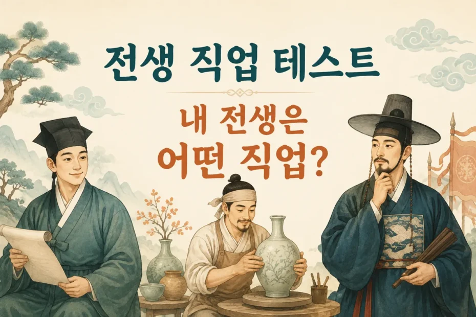 전생 직업 테스트와 선비, 도공, 책사 일러스트