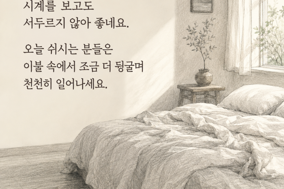 토요일 아침 인사말 - 늦게 일어난 아침 글귀 이미지