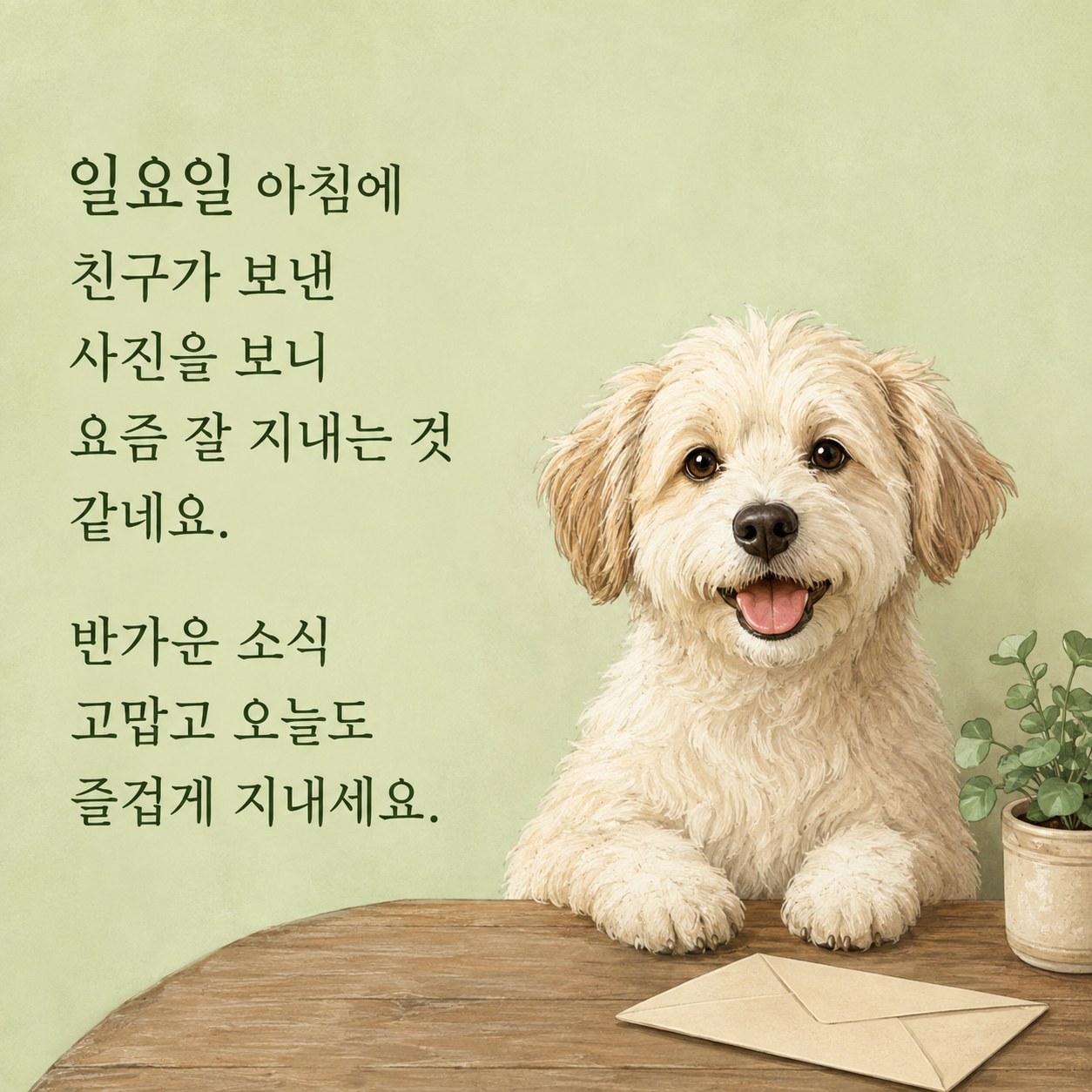 친구의 새 소식 아침 인사말 글귀 이미지