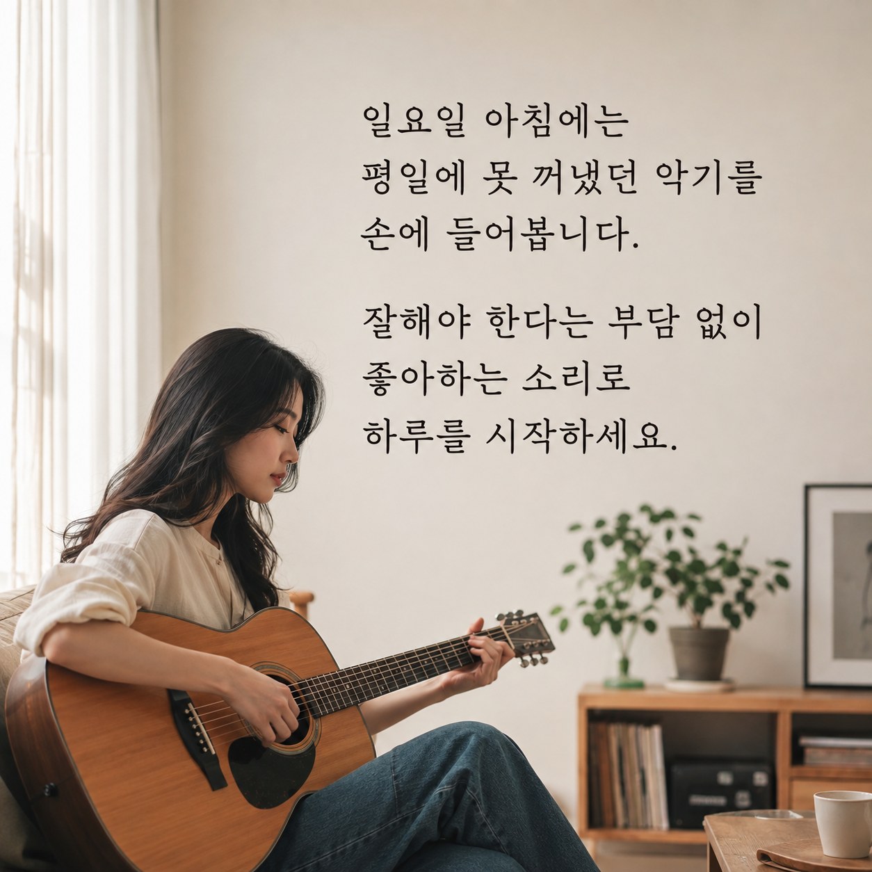 취미에 집중 아침 인사말 글귀 이미지